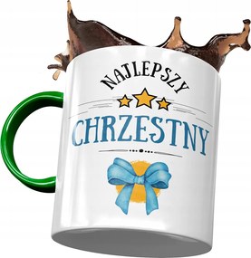 Zöld Bögre Keresztelőre Ideális Ajándék Nyomtatott Fotóval