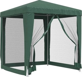 vidaXL zöld HDPE rendezvénysátor 4 hálós oldalfallal 2 x 2 m