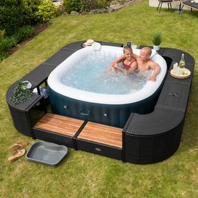 Lay-Z-Spa négyzet alakú rattan jakuzzi bútor, 188 cm, fekete