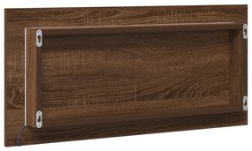 Fürdőszoba Tükörszekrény LED Fénnyel Barna Tölgy 80x37 cm