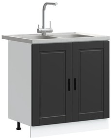 Mosogatószekrény Porto 2 pcs Fekete 80 x 46 x 84.5 cm Faanyag