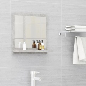 betonszürke szerelt fa fürdőszobai tükör 40 x 10,5 x 37 cm