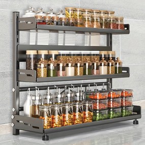 Konyhai Polc Fűszertartó Állvány Fém Rendszerező Polc 3 Szint