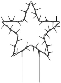 karácsonyi csillag fénydekoráció 3 cövekkel 50 LED 29 cm