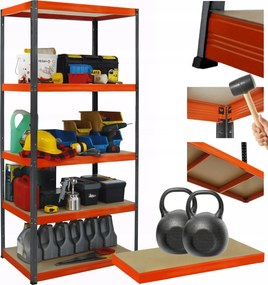 Helios fém tároló állvány 196x90x40cm 5Px275kg Lengyel Tartós