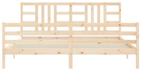 tömör fa ágykeret fejtámlával 200 x 200 cm
