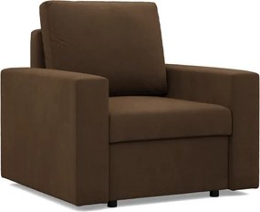 Zeus fotel, egyenes kartámasz, szövet anyag, hab töltet, barna