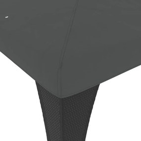 antracitszürke acél dupla tetős pavilon 2,98 x 2,98 m