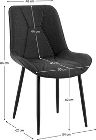 Étkezőszék, sötétszürke/fekete, DELTA
