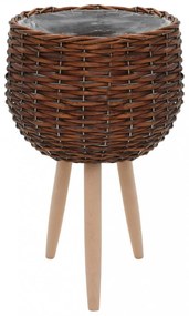 vidaXL 3 darabos PE béléses fonott virágtartó-garnitúra