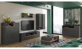 TV szekrény FRED antracit/artisan tölgy