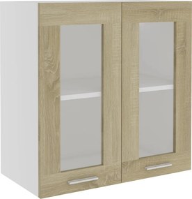 vidaXL “Lyon” sonoma tölgy szerelt fa függő üvegszekrény 60x31x60 cm