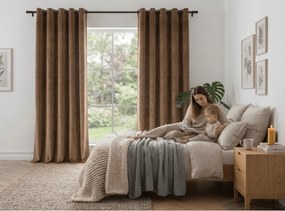 Sötétítő függöny DREAM VELVET 140x230 cm, fahéjbarna Felfüggesztés: Fém gyűrűk