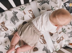 JUNGARI kiságy ágyneműhuzat szett lepedővel, krém színű