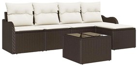 vidaXL Kerti Kanapé Szett tárolóval 6 pcs Szürke polirattan