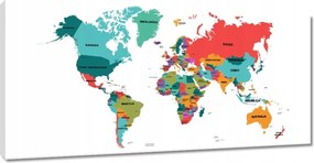 Vászonkép 115x55 Világtérkép