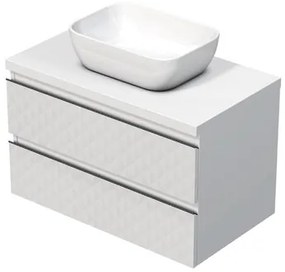 Fürdőszobaszekrény fedőlemezzel SAT Cube Way 80x47,5x46 cm fehér matt CUBE3D46802ZBKD