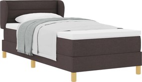 vidaXL Boxrugós ágy matracmal Sötét Barna 80 x 200 cm szövet
