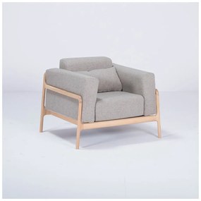 Fawn tölgyfa fotel szürke szövet ülőrésszel - Gazzda