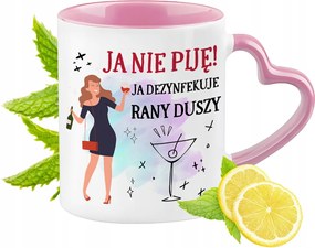 Vicces Rózsaszín Bögre Szív Alakú Füllel Ajándék