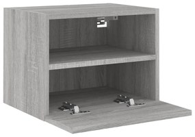 2 db szürke sonoma szerelt fa fali TV-szekrény 40 x 30 x 30 cm