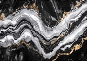 Fotótapéta Márvány Fekete Arany Hálószoba Nappali Tapéta Flizelina 300x210