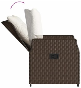 2 db barna polyrattan dönthető kerti szék