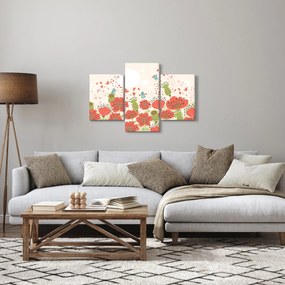Kép - Madarak egy virágzó réten (90x60 cm)
