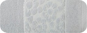 Törölköző 50x90 ezüst 500 g/m2 virágos