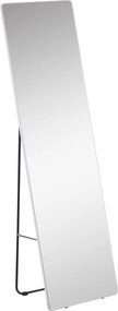HOMCOM Teljes Magasságú Tükör, 160 x 45 cm Álló Tükör Fém Kerettel, Nagy Álló Tükör Nappaliba, Hálószobába, Gardróbba, Előszobába, Ezüst | Aosom