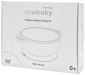 New Baby bézs színű szilikon étkészlet gyerekeknek