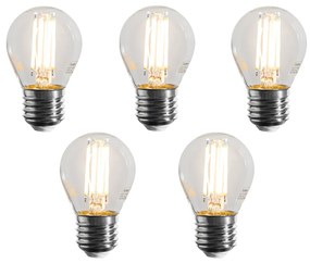 5 darabos E27 dimmelhető LED Filament izzókészlet G45 átlátszó 4W 470 lm 2700K