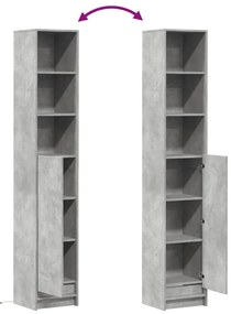 betonszürke szerelt fa tálalószekrény LED-del 36 x 32,5 x 200cm