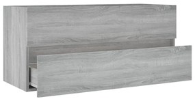 Szürke sonoma színű szerelt fa éjjeliszekrény 100x38,5x45 cm