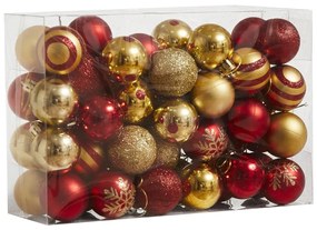 4Home Joy karácsonyi dísz készlet, 50 db-os, arany és piros