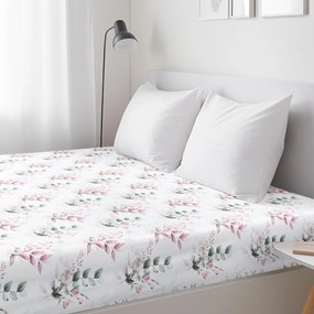 Goldea pamut körgumis lepedő deluxe - zsenge rózsák 80 x 160 cm