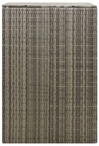 szürke polyrattan kerekes kukatároló fészer 70 x 80 x 117 cm