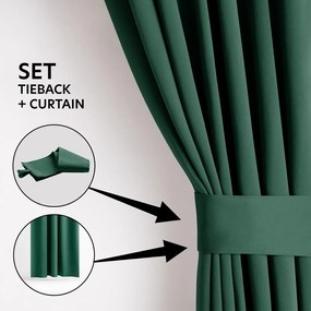 Sötétzöld sötétítő termo függöny 140x270 cm Pleat – Restilo