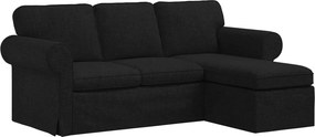 vidaXL Kanapé Fekete 215 x 138 x 80 cm szövet