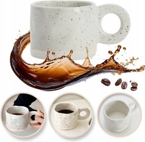 eCa CUP29 Kerámia pöttyös bögre füllel 275 ml, rózsaszín