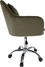 Irodai fotel, szürkésbarna Taupe Velvet anyag/króm, KLIAN