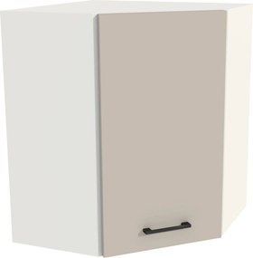 Konyhaszekrény felső sarok 60/72 Capri korpusz fehér front kasmír matt