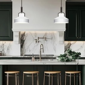 Quoizel QZ-BRECKEN-2P-OZ-OPAL - Rúdos BRECKEN csillár 2xE27/60W/230V fekete/fehér