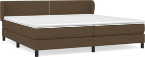 vidaXL sötétbarna szövet rugós ágy matraccal 200 x 200 cm