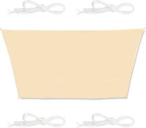 Trapéz kerti napvitorla 550x400x300 cm Bézs színben A54