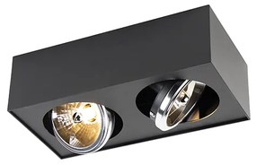 Négyzet alakú fekete reflektor 2 lámpás - Kaya