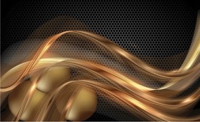 Tapéta Arany hullámok absztrakt vinil 416x254 falra modern loft +ragasztó