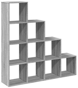 4 szintes szürke sonoma elválasztó könyvespolc 131,5x29x131,5cm