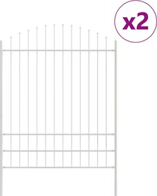 vidaXL Kerti Kerítés 2 pcs Fehér 170 x 225 cm Porszórt acél