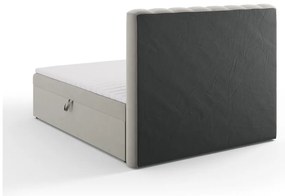 Szürke boxspring ágy tárolóhellyel 160x200 cm Gina – Milo Casa
